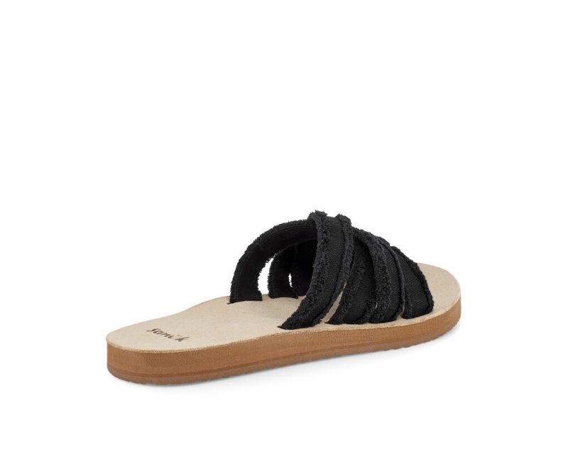 Sanuk Fraidy Slide Women's Sandals Black | Canada 142QMA